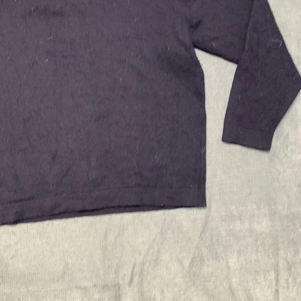 Davis & Squire Sweater Mens XL Navy Blue Extra Fine Merino Quarter Zip Mock Neck